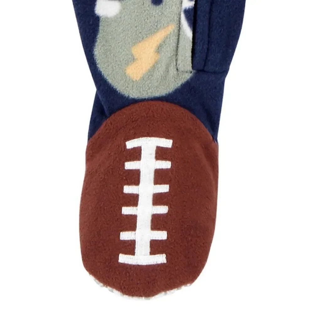 Carter's Boys 5T Football Fleece Footed Paiamas